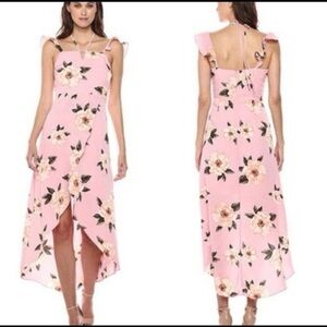 J.O.A. Floral pink hi low dress sz M